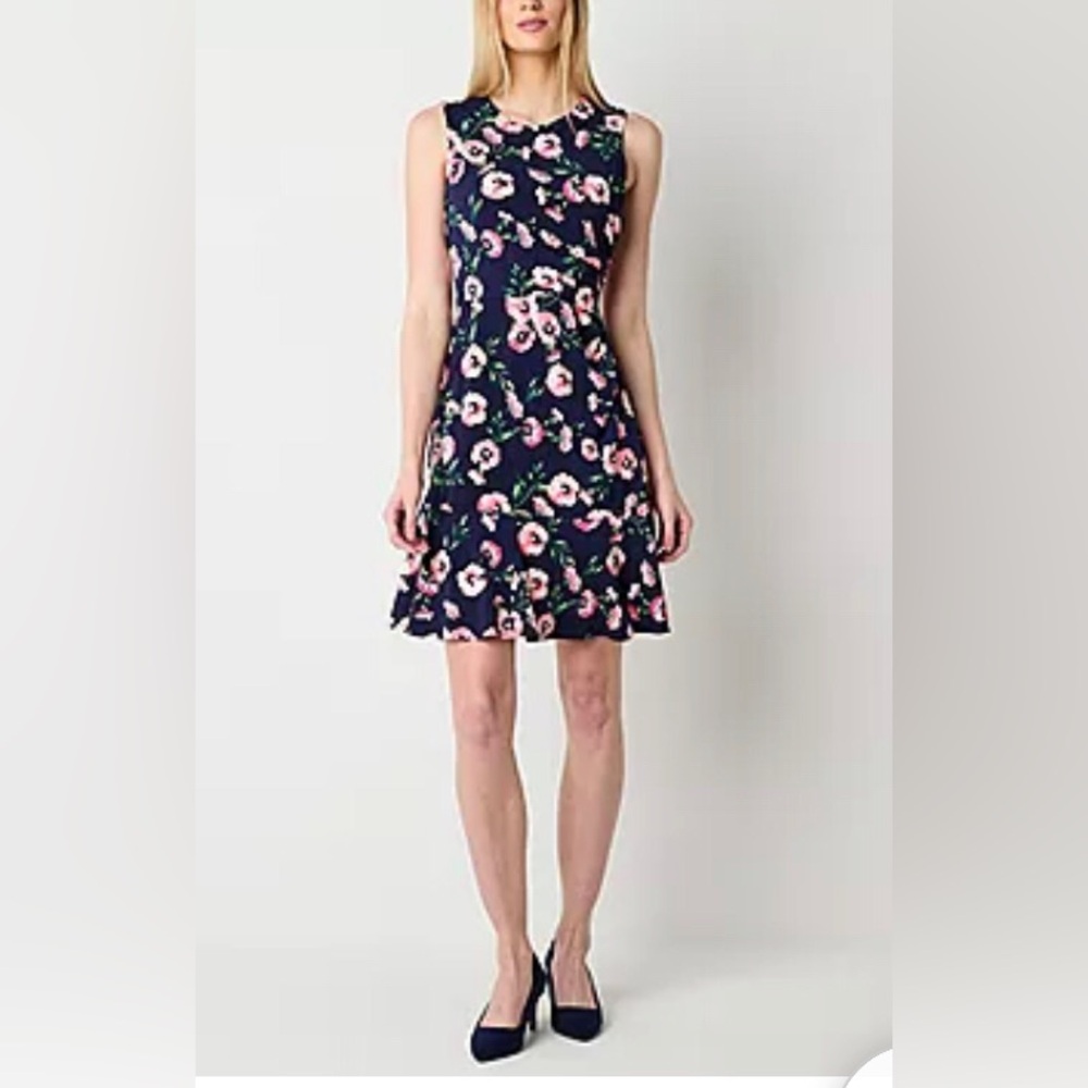 NEW Jessica Howard Womens Sleeveless Floral‎ Fit + Flare Dress
